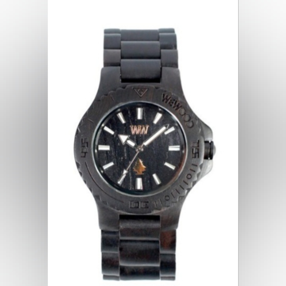 WeWood Chrono - 100% Natural Wood Watch- Dark Brown Round